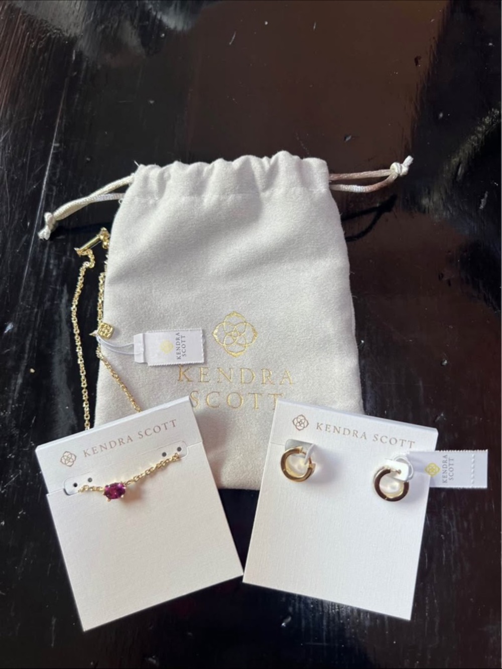 Kendra Scott Gold Plated Jewelry Set with Purple Stone
